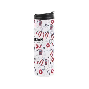 Electrician Travel Mug - Novelty Trades Gift Stainless Steel Vacuum-Sealed Double-Walled Hot/Cold Drinks Travel Flask