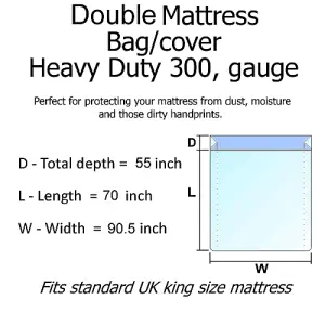 2 X DOUBLE BED HEAVY DUTY MATTRESS PROTECTOR DUST REMOVAL COVER STORAGE BAG