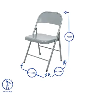 Metal Folding Chairs - Matte White - Pack of 2