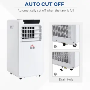 HOMCOM 10000 BTU Mobile Portable Air Conditioner Room Ac Unit w/ RC, White