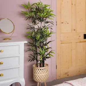 Blooming Artificial - 110cm / 3.5ft Artificial Black Stem Bamboo Plant