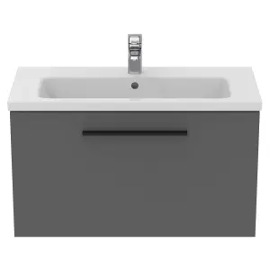 Ideal Standard i.life S Compact Matt Quartz Grey Wall-mounted Bathroom Vanity unit (H) 440mm (W) 800mm