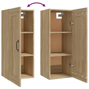 Berkfield Hanging Cabinet Sonoma Oak 35x34x90 cm Engineered Wood