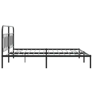 Berkfield Metal Bed Frame without Mattress with Headboard Black 160x200cm