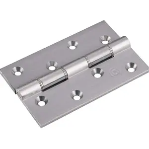 PAIR Double Steel Washered Butt Hinge - 102 x 67 x 4mm Satin Chrome Door Fixing