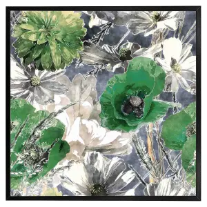 Green flowers (Picutre Frame) / 20x20" / Oak