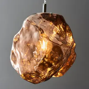 Granite Copper Metallic Glass Modern contemporary 1 light Ceiling Pendant