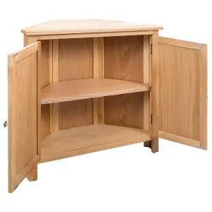 Berkfield Corner Cabinet 80x33.5x78 cm Solid Oak Wood