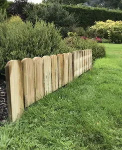 Wooden Picket Log Edging Garden Border Fencing Lawn Path Pack of 4