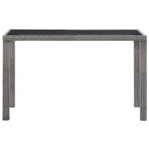 Berkfield Garden Table Anthracite 123x60x74 cm Poly Rattan