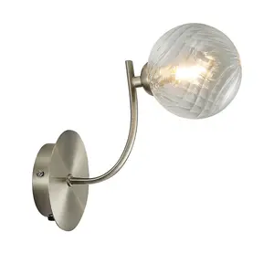 Luminosa Contemporary Wall Lamp Satin Nickle, Glass