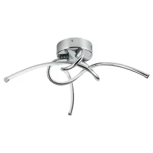 First Choice Lighting Twist Chrome LED Flush Ceiling Light