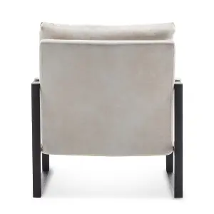 Faux Leather Suede Cream Graziana Accent Chair