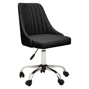 Interiors by Premier Brent Ribbed Black And Chrome Home Office Chair