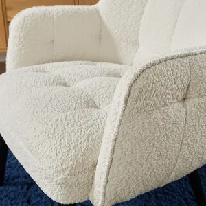 Home Source Teddy Fur Armchair Cream