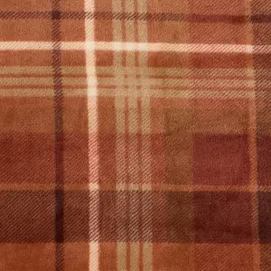 Tartan Check Cushion Covers 4 Pack Case Flannel Fleece Set, 45 x 45cm - Rust