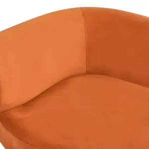 Left Hand Velvet Chaise Lounge Orange CHAUMONT