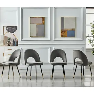 Zackery Velvet Upholstered Dining Chair (Set of 2) Grey