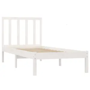 Berkfield Bed Frame White Solid Wood Pine 90x200 cm