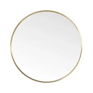 Gold Round Wall Mounted Framed Bathroom Mirror Vanity Mirror for Dressing Table 50 cm