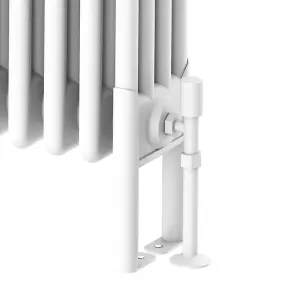 Braxton Pair of White Quadruple Column Radiator Feet