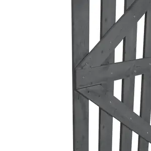 Grey Wooden Garden Fence Gate Single Swing Gate with Latch H 120cm x W 90cm