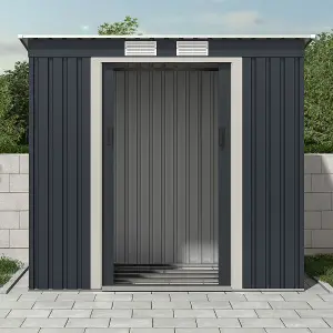 Charles Bentley Metal Galvanised Steel Shed 6.6ft x 4ft