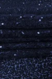 Neel Blue Shiny Fabric Sequin Backdrop Glitter Curtain, Navy Blue - 4ft x 9ft