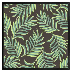 Green palm leaves (Picutre Frame) / 24x24" / Brown