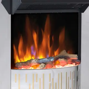 Dimplex Optiflame Gorstan 2kW Chrome effect Electric Fire (H)550mm (W)403mm (D)90mm