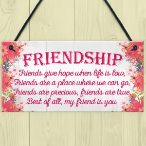 Red Ocean My Friend Is You Friendship Best Friends Love Gift Hanging Plaque Home Present Sign