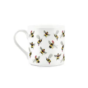 Purely Home 'Oh Christmas Bee' Watercolour China Mug, Festive Fun Gift