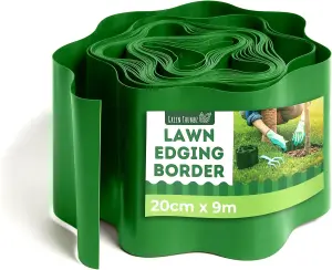 20cm x 9m Flexible PVC Lawn Edging Roll - Durable Garden Border for Pathways, Flower Beds, and Landscaping