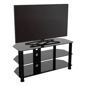 AVF Classic 1m Glass Corner TV Stand with Cable Management for TVs up to 50" - Black