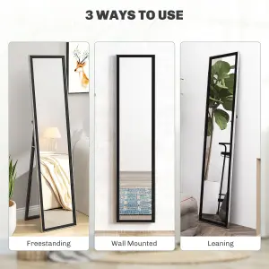 HOMCOM Floor Mirror Wall Mounted Leaning Standing Mirror 37 x 157cm Black