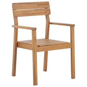 Set of 2 Garden Chairs FORNELLI Acacia Wood Light Wood