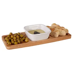 Maison by Premier Bamboo Snack Tray With White Bowl