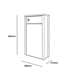 Exbury White Ash Traditional Freestanding Toilet cabinet (H)852mm (W)508mm