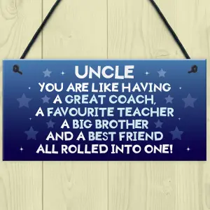 Red Ocean Novelty Uncle Gift Birthday or Christmas Present Idea For Uncle Hanging Plaque Keepsake Gift For Him