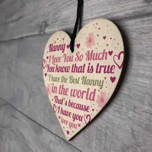 Red Ocean Nanny Gifts Mothers Day Gift For Her Wooden Heart Nanny Birthday Gift Keepsake Thank You Plaque