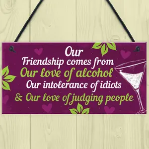 Red Ocean Funny Friendship Gifts For Women Birthday Hanging Plaque Sign Christmas Gift Keepsake