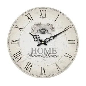 Interiors by Premier Vintage Wall Clock, HOME SWEET HOME Wall Clock for Living Room, Bedroom, Midcentury Clock for Wall