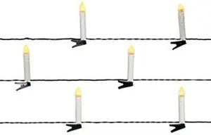 20 Warm White Candle Led With Timer Function String Lights With 7.8m Green Cable