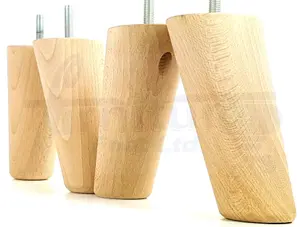 Angled Wood Furniture Feet 135mm High Raw Replacement Furniture Legs Set Of 4 Sofa Chairs Stools M8