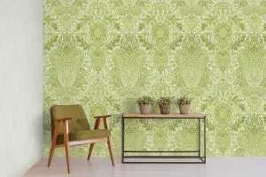 Galerie Tropical Collection Avacado Tahiti Inspired Damask Wallpaper Roll