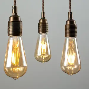 4W E27 LED Vintage Edison Light Bulb Amber (Set of 3)