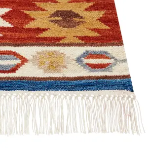 Wool Kilim Area Rug 160 x 230 cm Multicolour JRARAT