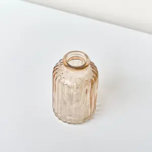 Melody Maison Rust Ribbed Glass Bottle Vase - 10cm