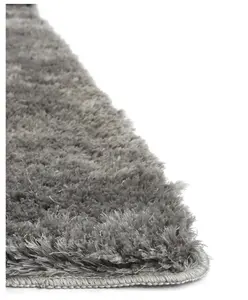 Soft Washable Collection Plain Design Shaggy Rug in Grey  SA-04