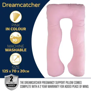 Dreamcatcher Pregnancy Pillow Micro Fleece U Shaped Maternity Support Pillow Pink